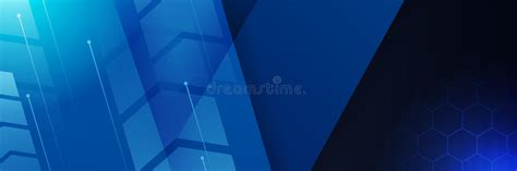 Abstract Blue Technology Banner Design Stock Illustration