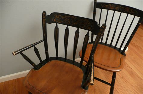 Eagle stencil along with a lot of other stenciled. Pair of Vintage Hitchcock Chairs by MeritageMart on Etsy