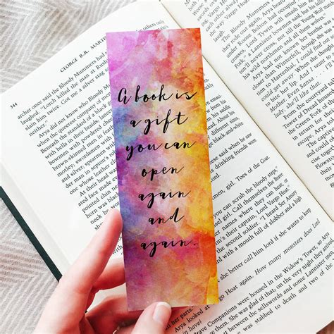 watercolor bookmarks printable bookish bookmarks book quote etsy