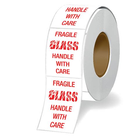 Fragile Glass Handle With Care Shipping Labels Seton
