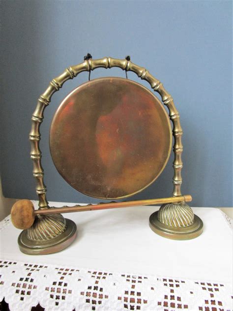Large And Heavy Brass Gong With Striker Dinner Gong Hall Decor Etsy