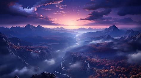 Premium Ai Image Milky Way Above Mountains In Fog At Night In Autumn