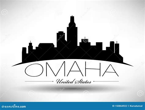 Vector Graphic Design Of Omaha City Skyline Stock Illustration