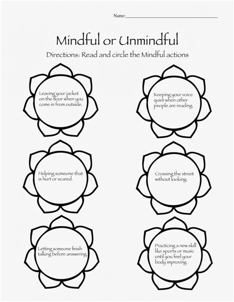 Free Printable Mindfulness Worksheets
