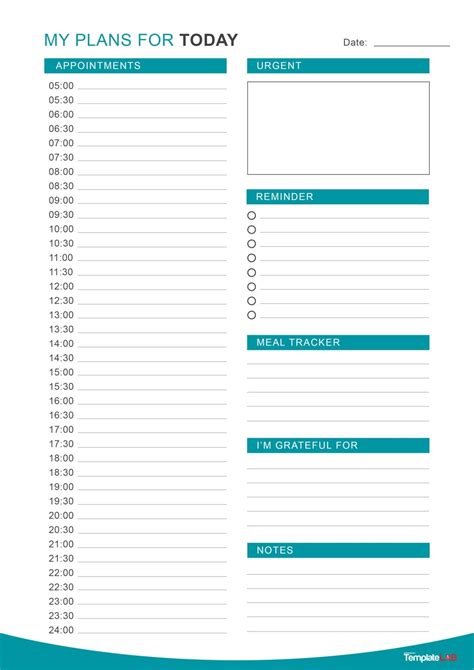 Daily Schedule Template Free Printable Free Printable Templates