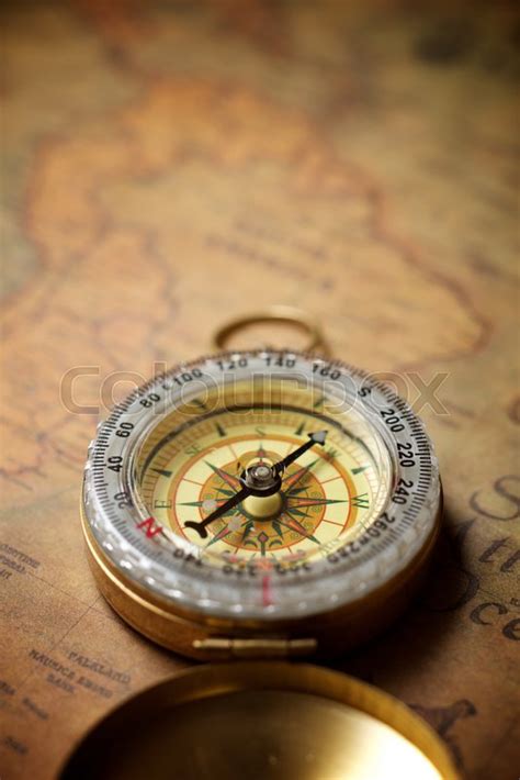 Vintage Compass And Old Navigation Map Stock Image Colourbox