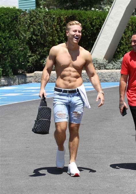 Kris Babeson Sports Huge Bulge As He Goes Topless In Tight Denim Shorts Mirror Online