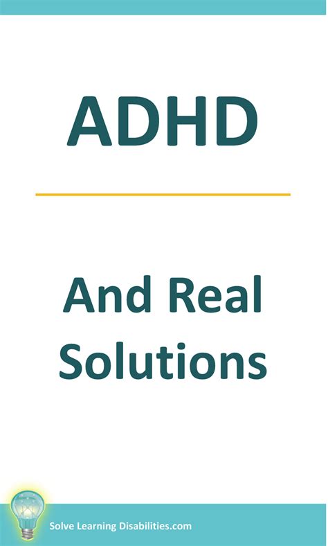 Adhd Solutions Solve Learning Disabilities