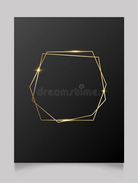 Golden Shiny Glowing Blank Frame Stock Vector Illustration Of Graphic Glistering