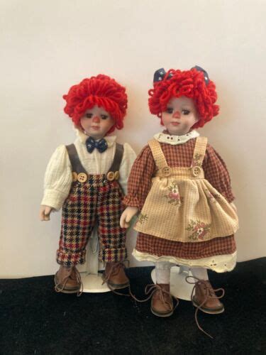 Vintage Porcelain Raggedy Ann And Andy Dolls Limited Production Seymore