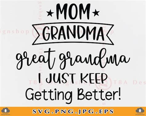 Mom Great Grandma Svg Grandma Svg Grandma T Svg Grandma Etsy
