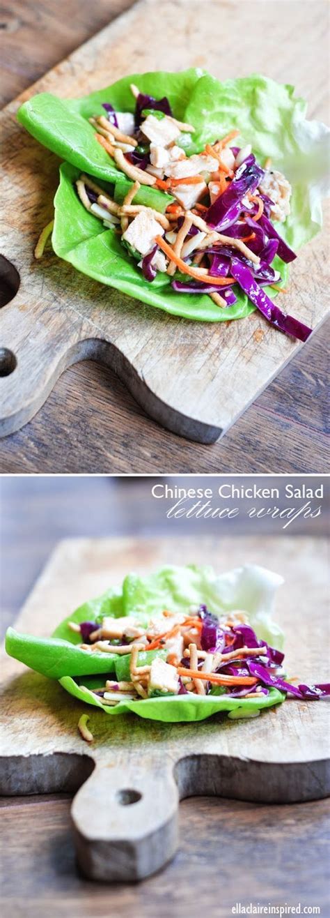 Chef katie chin shares her recipe for chinese chicken salad with mandarin oranges complete with the dressing recipe too. Chinese Chicken Salad Lettuce Wraps | Homemade Asian ...