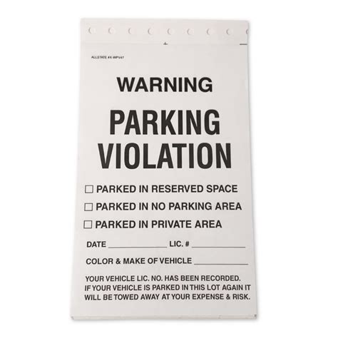 Parking Violation Tickets Warning Tickets