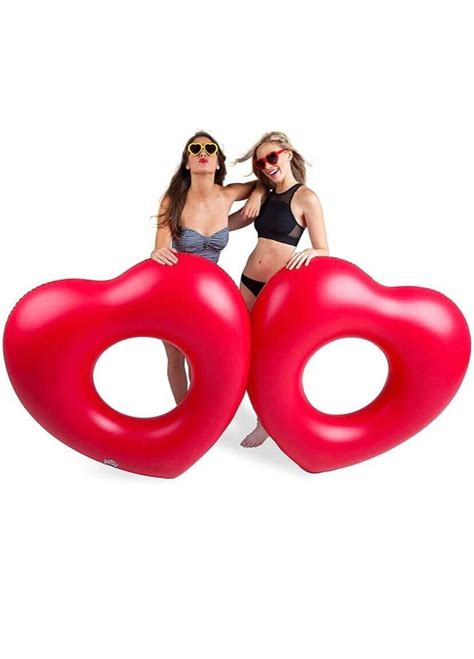 Buy Inflatable Giant Double Heart Pool Floats Wanna Party