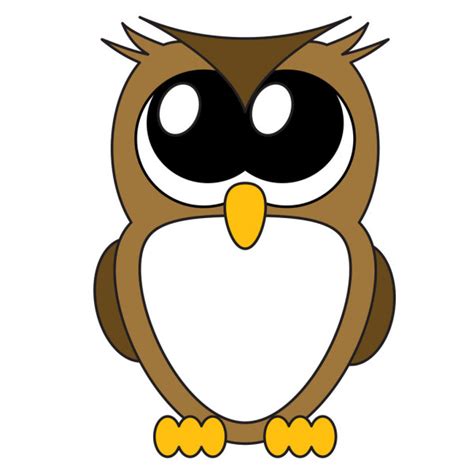 Very Cute Cartoon Owl With Big Eyes Vector — Stock Vector