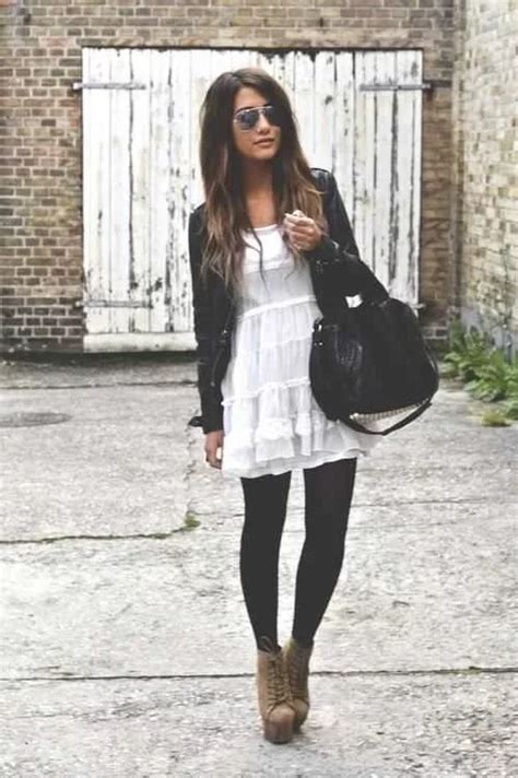 White Summer Dress And Black Leggings 10 Super Stylish Ways To Wear
