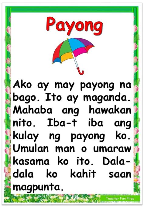 Teacher Fun Files Tagalog Reading Passages 4