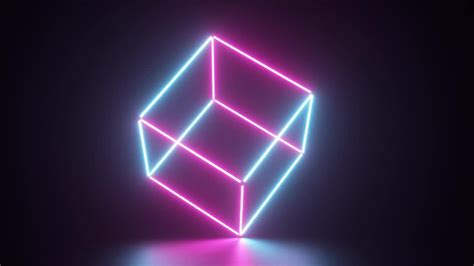 Neon Cube Outline Stock Motion Graphics Motion Array