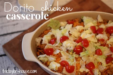 Pour into prepared pan, on top of crushed chips. Dorito Chicken Casserole Recipe | The Taylor House