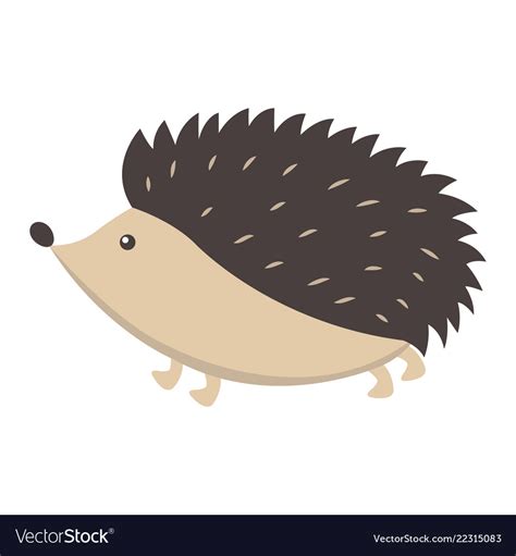 Cute Hedgehog Cartoon Flat Sticker Or Icon Vector Image