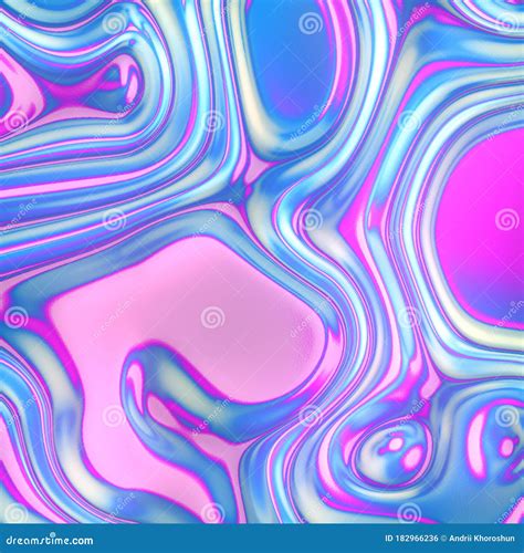 Holographic Ripples Iridescent Background 3d Rendering Digital
