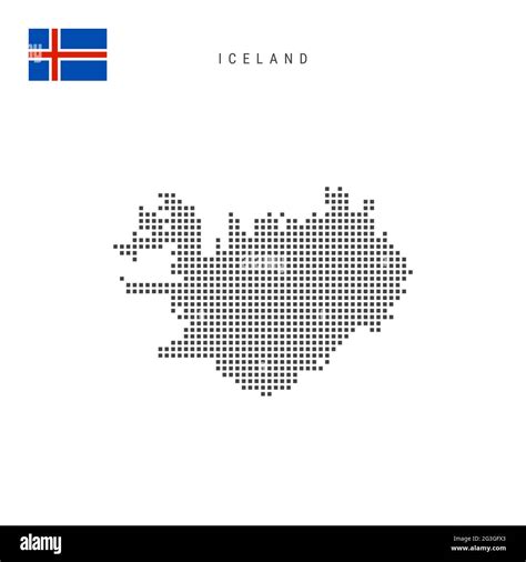 Square Dots Pattern Map Of Iceland Icelandic Dotted Pixel Map With