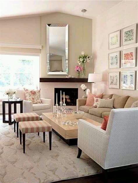 Blush Pink With Beige As A Color Pop Home Living Room Beige Living