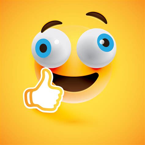Emoticon With Thumbs Up Vector Illustration Vector Art At Vecteezy Images And Photos Finder