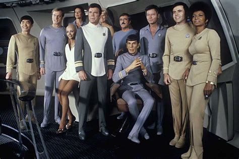 Cast Members On The Set Of The 1979 Film Star Trek The Motion Picture
