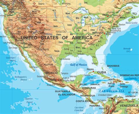 Physical World Map Wall Mural Miller Projection