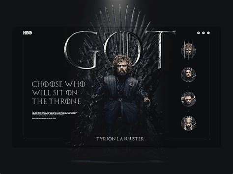 Game Of Thrones Website Concept Design By Dmitry Kiiashko On Dribbble
