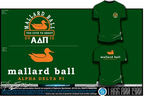 Adpi Theta Delta University Of Delaware Mallard Ball T Shirt Adpi
