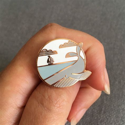 Whale Enamel Lapel Pin By Bobbie Print