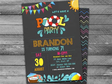 pool party invitation instantly