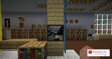 Emerson Public Library Interior Created In Minecraft Desktop