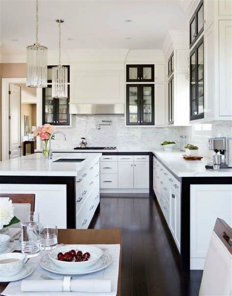 I can't afford to change that out. white cabinets + black trim | Kitchen Ideas!! | Pinterest
