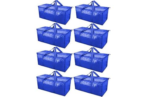 Ticonn 8 Pack Extra Large Moving Bags With Zippers And Carrying Handles