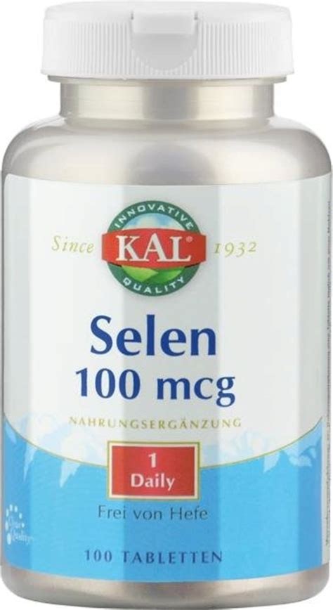 Yeast Free Selenium 100 Tablets Kal Vitalabo Online Shop Europe