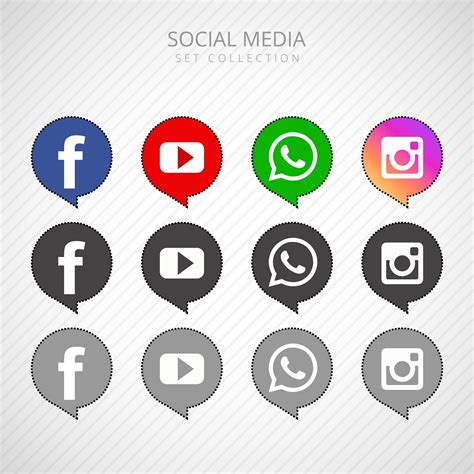 Social Media Icons Set Logo Vector Illustrator Background Stock Images