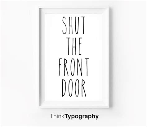 Stfu Shut The Front Door Funny Quote Home Decor Adult Etsy