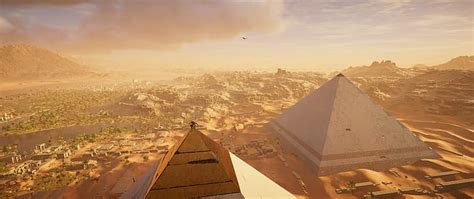 Assassins Creed Origins Pyramids Of Giza Egypt Bayek Landscape