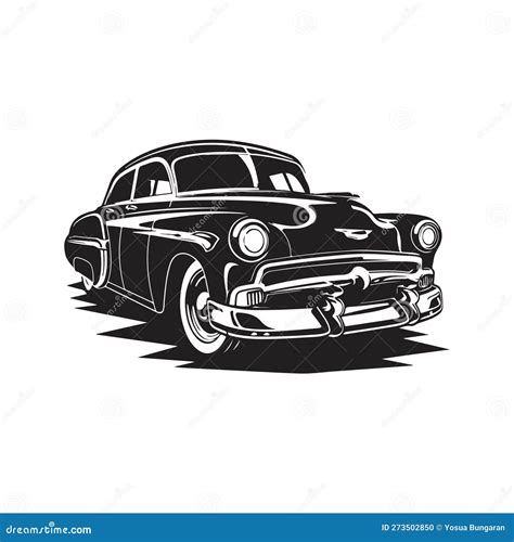 Classic Car Vector Concept Digital Art Hand Drawn Illustration Stock