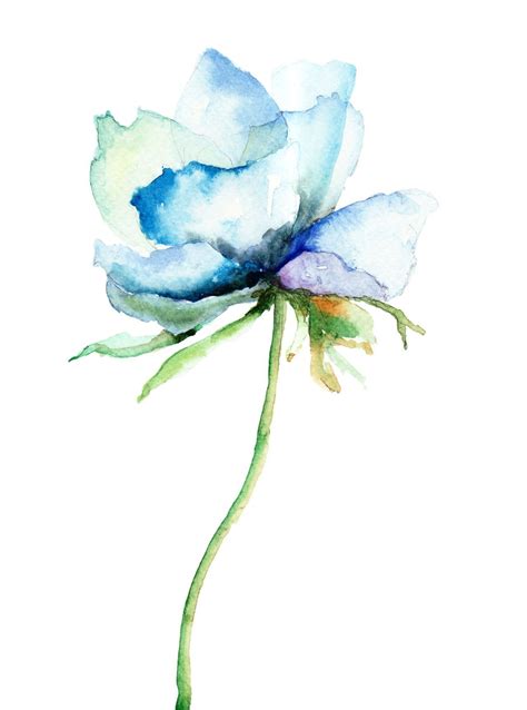 Watercolor Decorative Blue Flower Painting Decorativepaintings Blue
