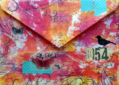 Create Happiness Back Of The Envelope Mail Art Mixed Media Bird