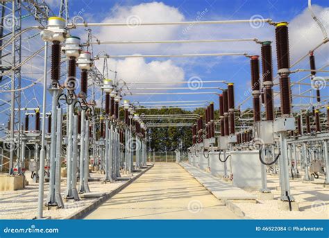 High Voltage Switchyard Stock Photo Image Of Industry 46522084