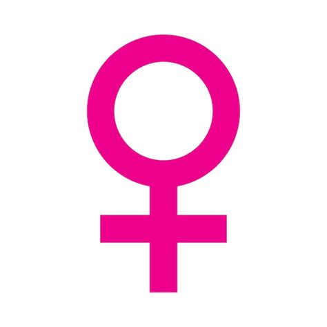 Símbolo Femenino En Contorno Simple Diseño De Color Rosa Orientación