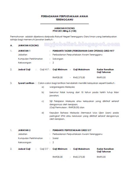 Jawatan kosong 2021 di universiti malaysia pahang (ump) | permohonan adalah dipelawa daripada warganegara malaysia yang berkelayakan dan be. Kerja Kosong Di Terengganu Mei 2018 - LKIT 2017