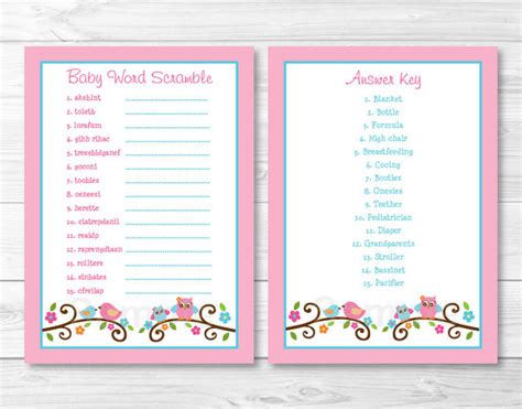 Spelling activities worksheets for kids printable worksheets printables printable word games. 36 Adorable Baby Shower Word Scrambles | Kitty Baby Love