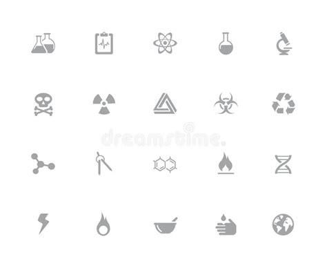 Science Icons 32 Pixels Icons White Series Stock Vector