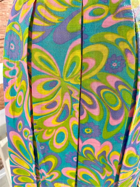 1960s psychedelic floral print dress etsy
